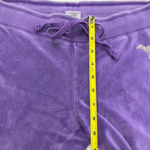 Vintage Y2K VS PINK Women's Purple Velour Wide Leg Flare Lounge Pants M