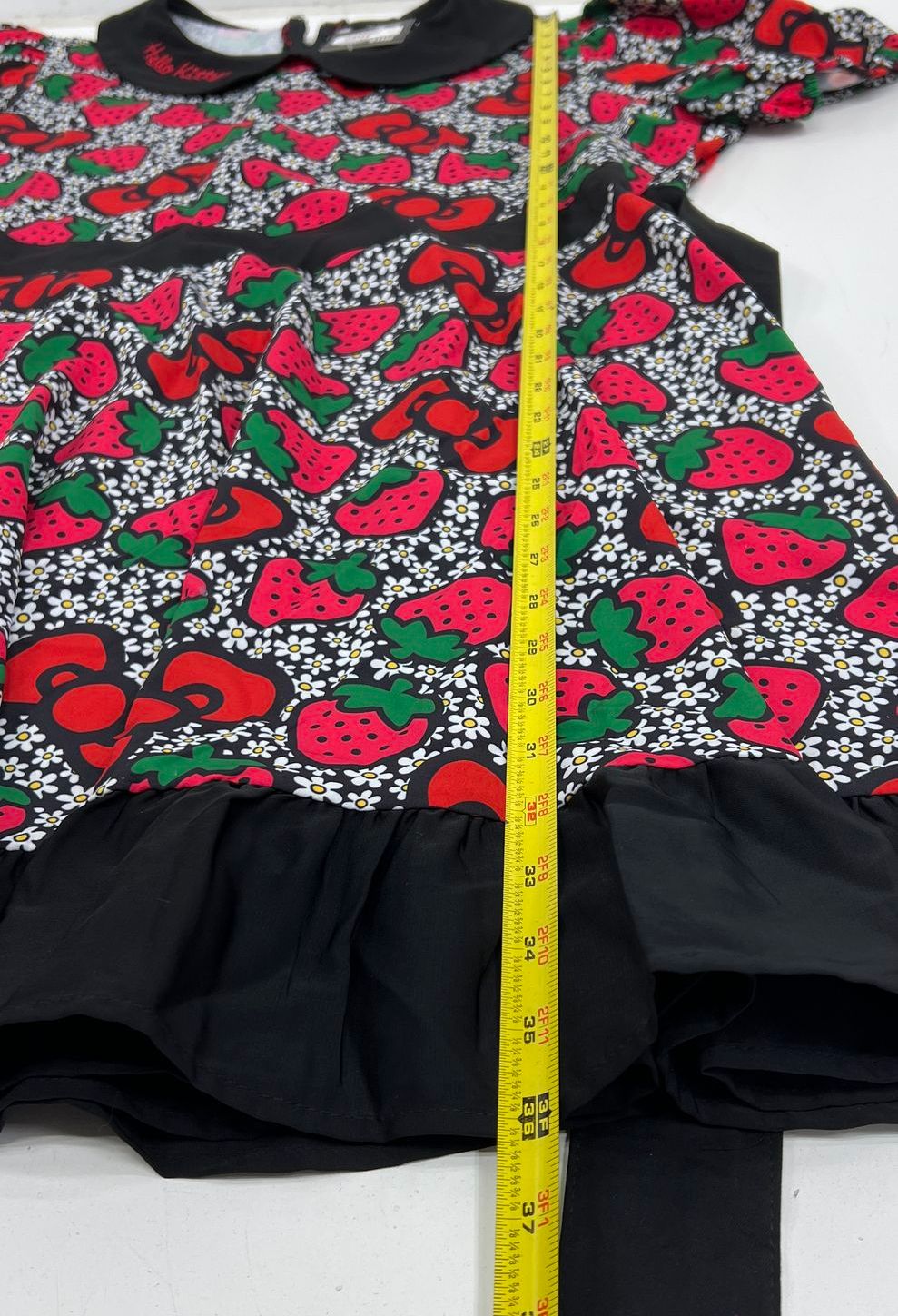 Hello Kitty Smak Parlour Black Red Strawberry Print Dress Women's 1X NWT