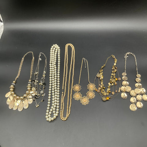 Chico's White House Black Market Faux Pearl Statement Necklace Jewelry Lot of 7
