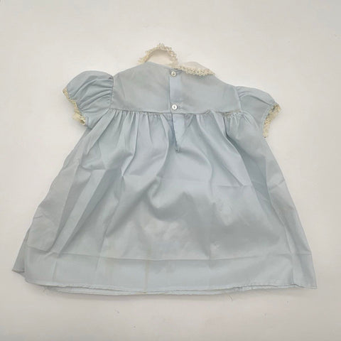 Vintage Style Doll Baby Dress Lot 4 Pieces Blue Pink Lace Mesh Prints