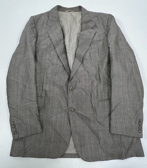 Lot of 4 Mens Gray Black Pinstripe Plaid Wool Suit Jacket Blazer Lot 44 L XL