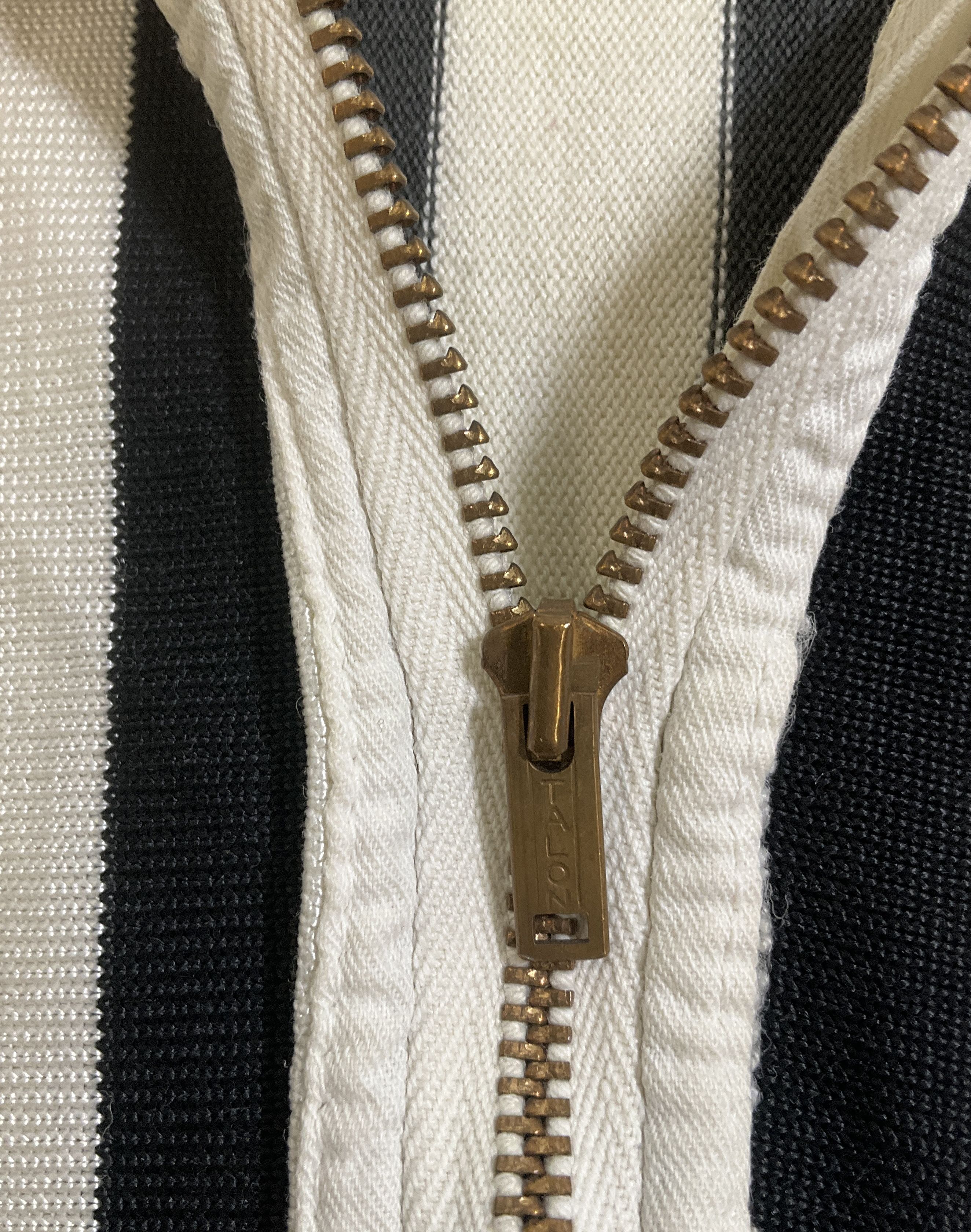 Vintage 70s Wilson Referee Striped Quarter Zip Shirt Made in USA Talon L