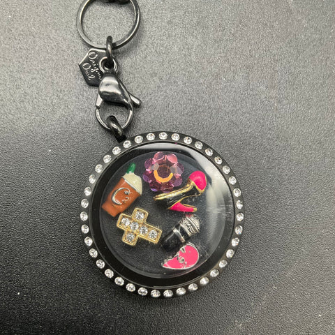 Origami Owl Floating Charm Locket Necklace Lot of 3 Crystal Accented Costume