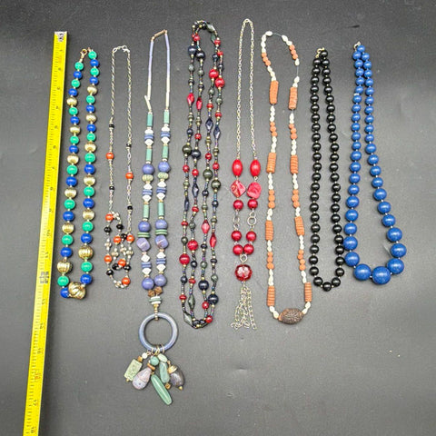 Costume Jewelry Lot 1.5 Lbs Mixed Beaded Necklaces Multi-Strand Bohemia Style