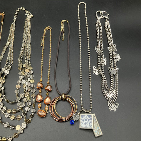 Modern Fashion Jewelry Lot of 11 Necklaces Bracelet Heart Cross Butterfly Charm