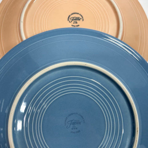 Homer Laughlin Fiesta Salad Plate Set 6pc Periwinkle & Apricot Modern Lead Free