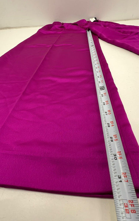 Lauren Ralph Lauren Women's Fuchsia Satin Wide Leg Pleated Pants Sz 8 NWT