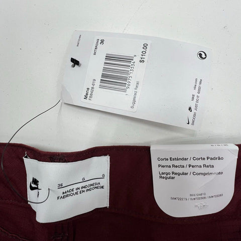 Nike SB Men's Dark Team Red Ripstop Skate Pants Straight Leg Size 36 NWT