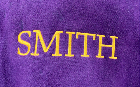 DeLong 2008 Varsity Letterman Jacket Purple Gold Leather Sleeves Made USA Sz L