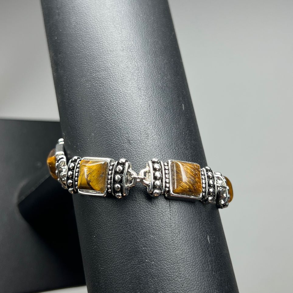 Tiger's Eye Silver Tone Bracelet