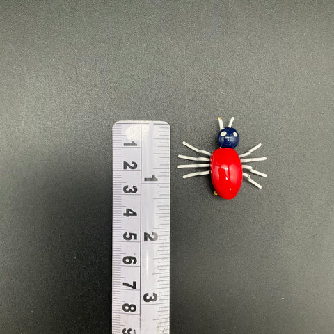 Vintage Red White Blue Enamel Spider Brooch Pin Patriotic Whimsical Insect