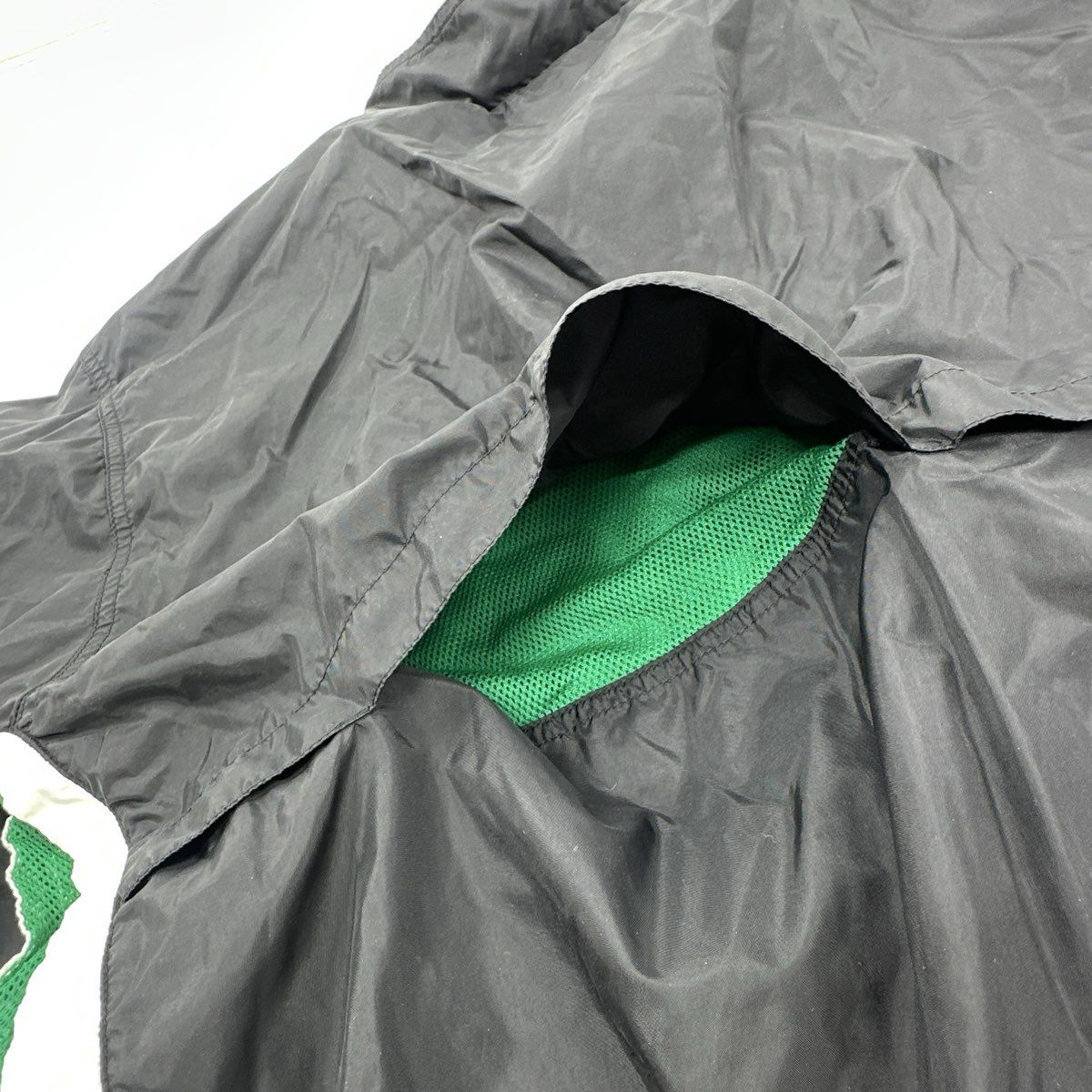 Vintage 90s Adidas 1/4 Zip Windbreaker Jacket Black Green Mesh