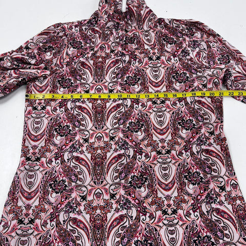 Tyler Boe Women's Paisley Mock Neck Balloon Sleeve Shift Dress Multi Sz XL NWT