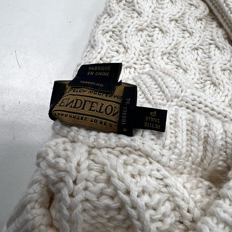 Pendleton Women's Cream Cotton Wool Cable Knit Raglan Sweater Sz S Petite