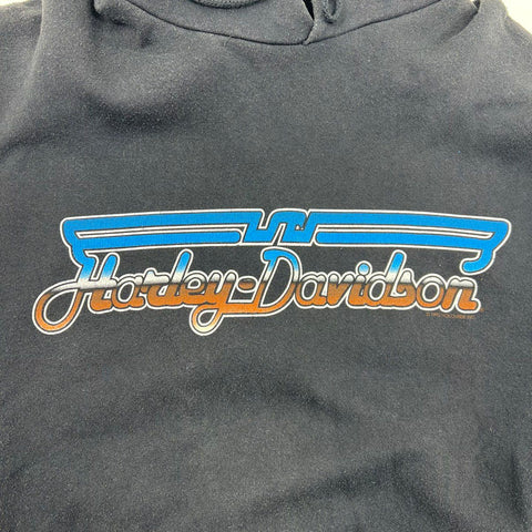 Vintage 90s Harley-Davidson Maui Hawaii Eagle Black Hoodie Sweatshirt Men's L