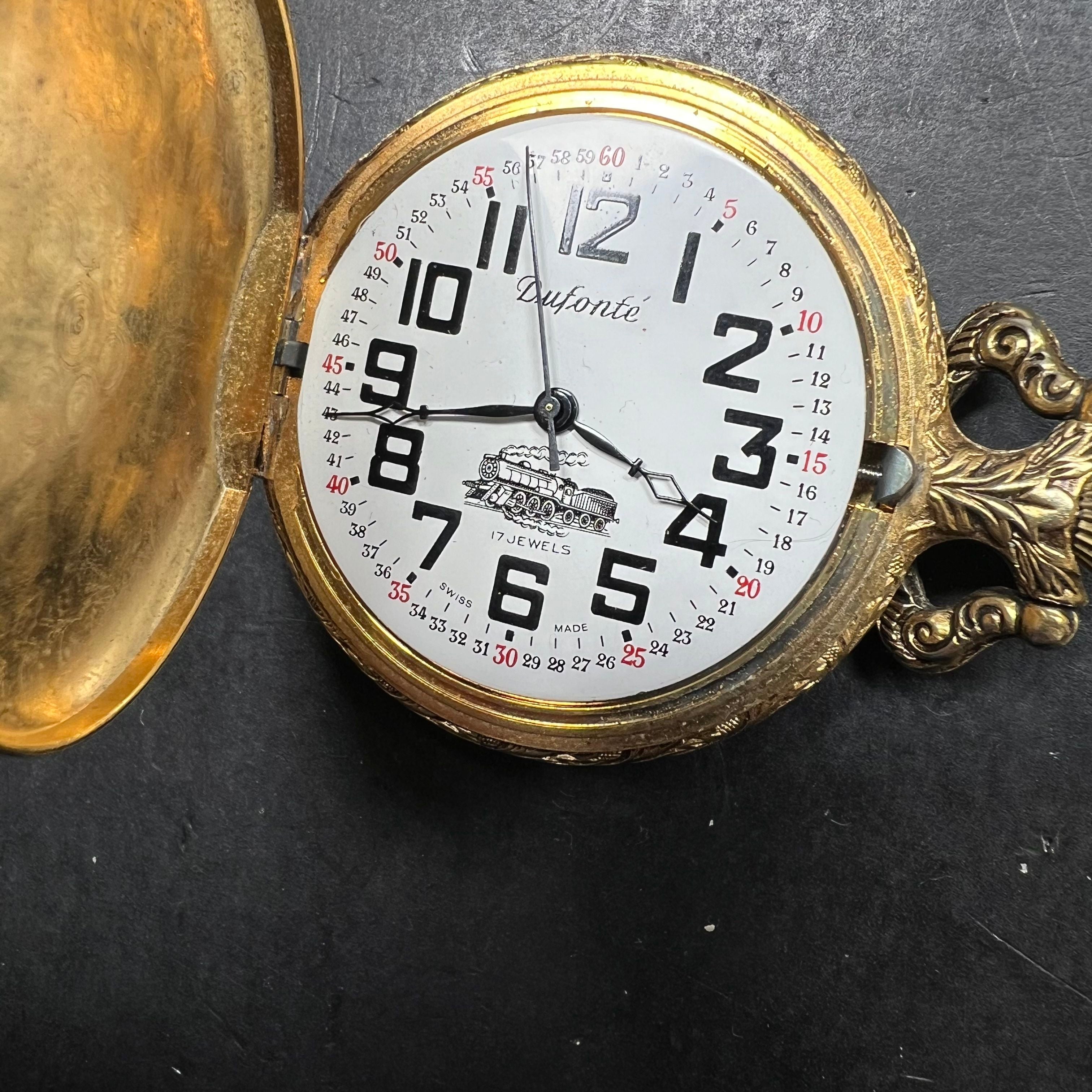 Lot of 3 Gold Tone Pocket Watches Fair Condition for Prop Repair Parts