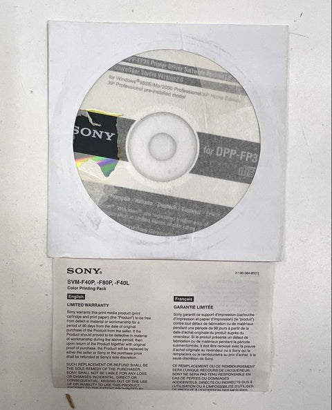 Y2K Sony PictureStation DPP-FP30 Digital Photo Printer w/ Case & Accessories