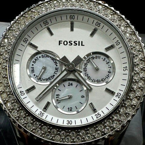 Fossil Womens Watch Lot of 3 Crystal Bezel Models ES-2997 ES3588 AM4508