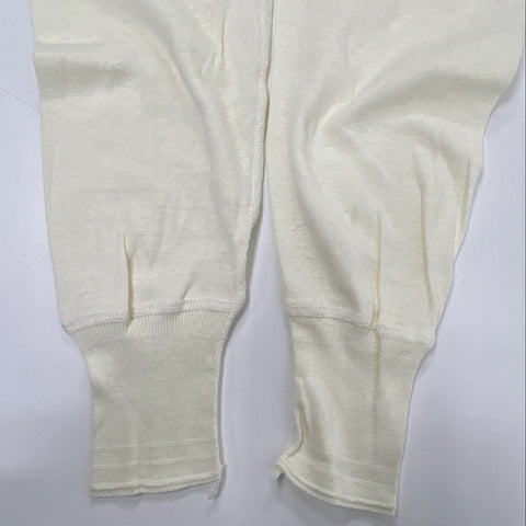 Vintage 80s Healthknit Men's Union Suit Long Johns Cream Cotton USA Made L 42-44