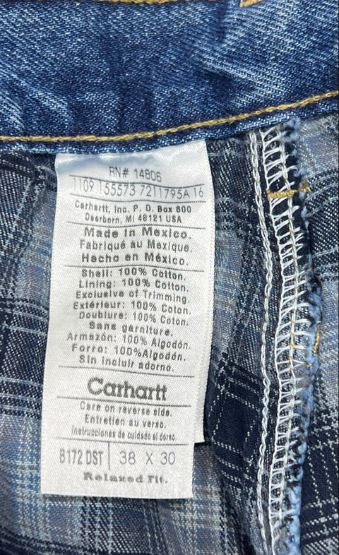 Carhartt Men's B172 Relaxed Fit Blue Denim Work Jeans Sz 38x30