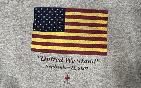 Hanes 9/11 United We Stand Red Cross Sweatshirt Gray Vintage 2001 3XL