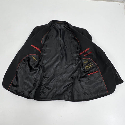 Lot of 2 Men's Italian Designer Suit Coat Blazer Jacket Black & Gray Wool