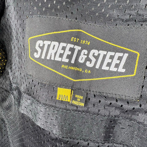 Street & Steel Women's Motorcycle Jacket Light Gray Armored Moto Full Zip Sze WM