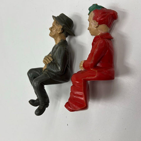 Vintage 1968 Filmways Beverly Hillbillies Jed & Granny Shelf Sitter Figures