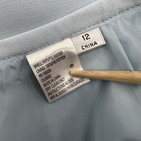 Tahari Arthur S. Levine Light Blue Pearl Beaded Skirt Suit Set Women's Size 12