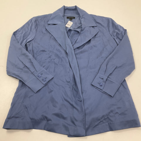 Ann Taylor NWT Blue Lyocell Drapey Open Front Trench Jacket Women's Size 14