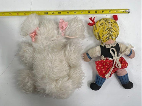 Vintage Plush Toy Lot Kangaroo Cloth Doll Bear Panda Puppet 5pc