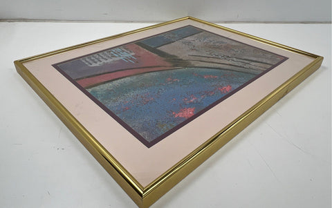 Lee Reynolds Vanguard Studios Abstract Mixed Media Painting 30x21 Signed Vintage