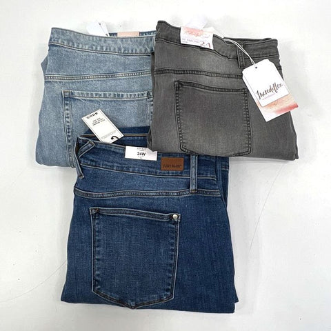 Lot of 3 NWT Lane Bryant Judy Blue Altar'd State Jeans Women's Plus 24 24W 26