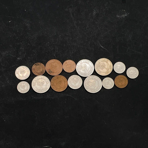 Bahrain Coin Lot Vintage 1965-1970 16 Pieces 1 5 10 25 50 100 Fils