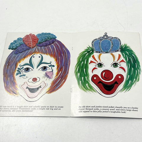 Price Stern Sloan Glow In The Dark Clown Masks Book Vintage Punch Out 4 Masks