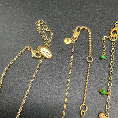 Madewell Zinc Modern Boho Gold Tone Beaded Pendant Necklace Jewelry Lot of 14