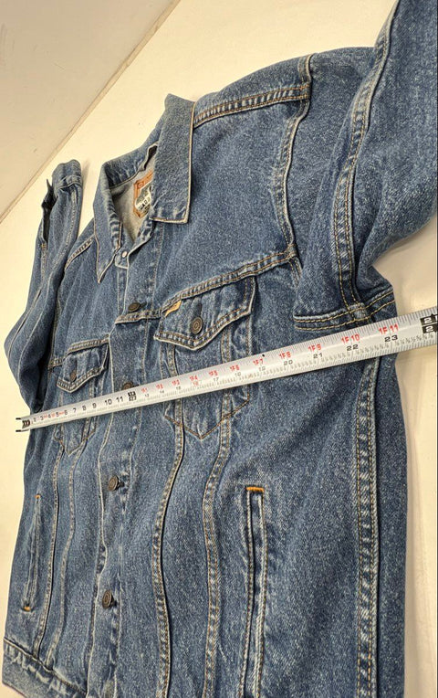 Levi Strauss Signature Men's Blue Denim Trucker Jacket 100% Cotton Sz L