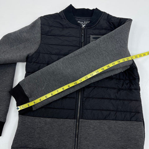 Marc Ecko Cut & Sew Men's Hybrid Quilted Puffer Jacket Black Gray Sz M