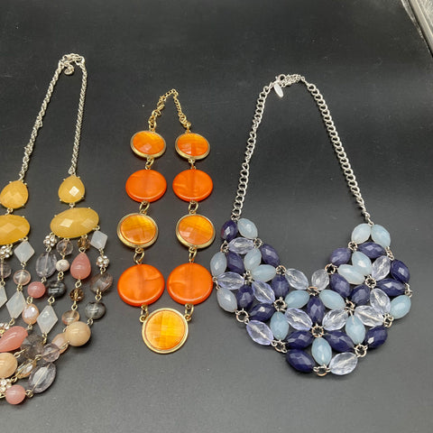 Loft New York & Co Statement Bib Beaded Necklace Jewelry Lot of 6 Mixed Tones