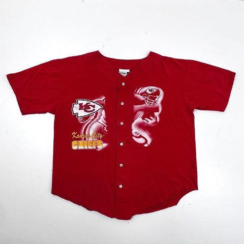 Badger Sport Men's Vintage 90s USA Kansas City Chiefs Red Baseball Jersey Sz XL