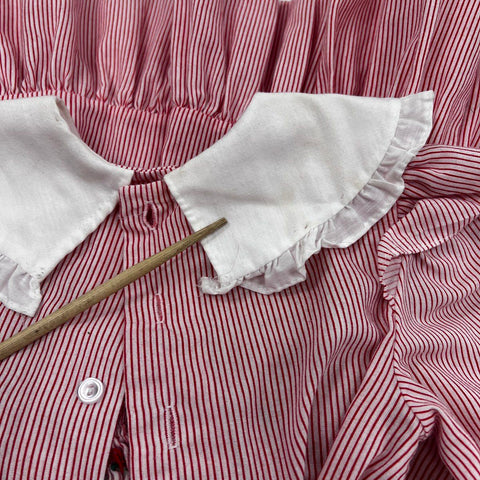 Vintage 80s 90s Polly Flinders & Nannette Girls Striped Smocked Dresses Sz 4 5