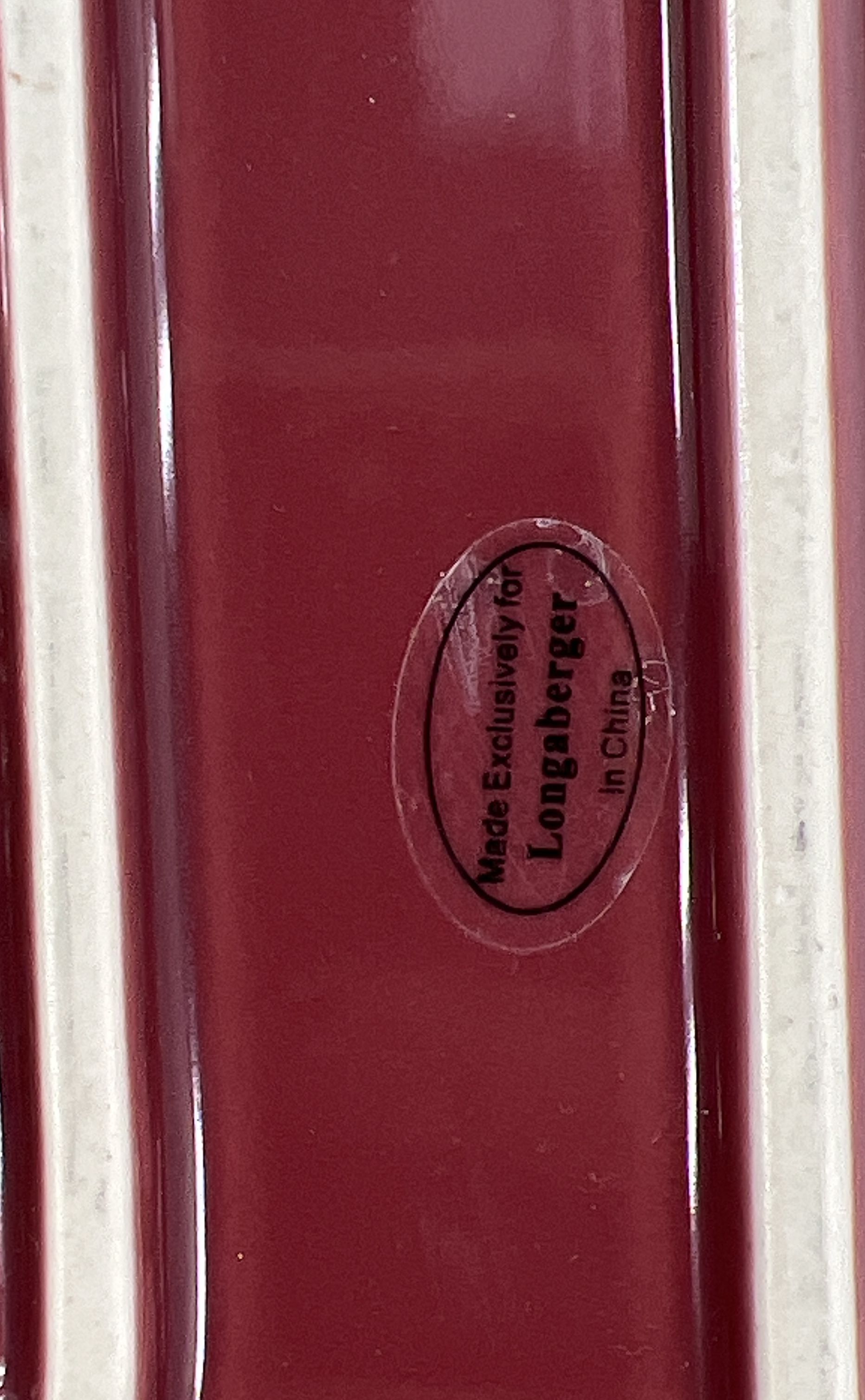 Collectible Kitchenware Longaberger Pottery Red Rectangular Serving Tray Platter