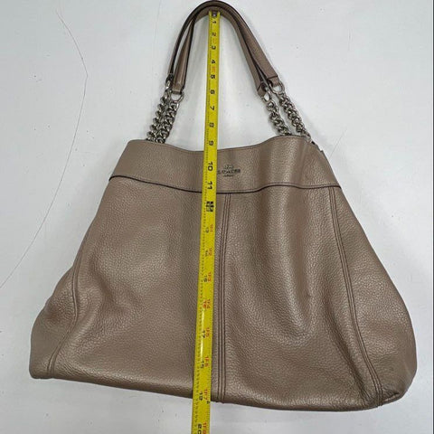 Coach Metallic Tote & Taupe Leather Shoulder Bag Handbag Purse Lot of 2 Pieces