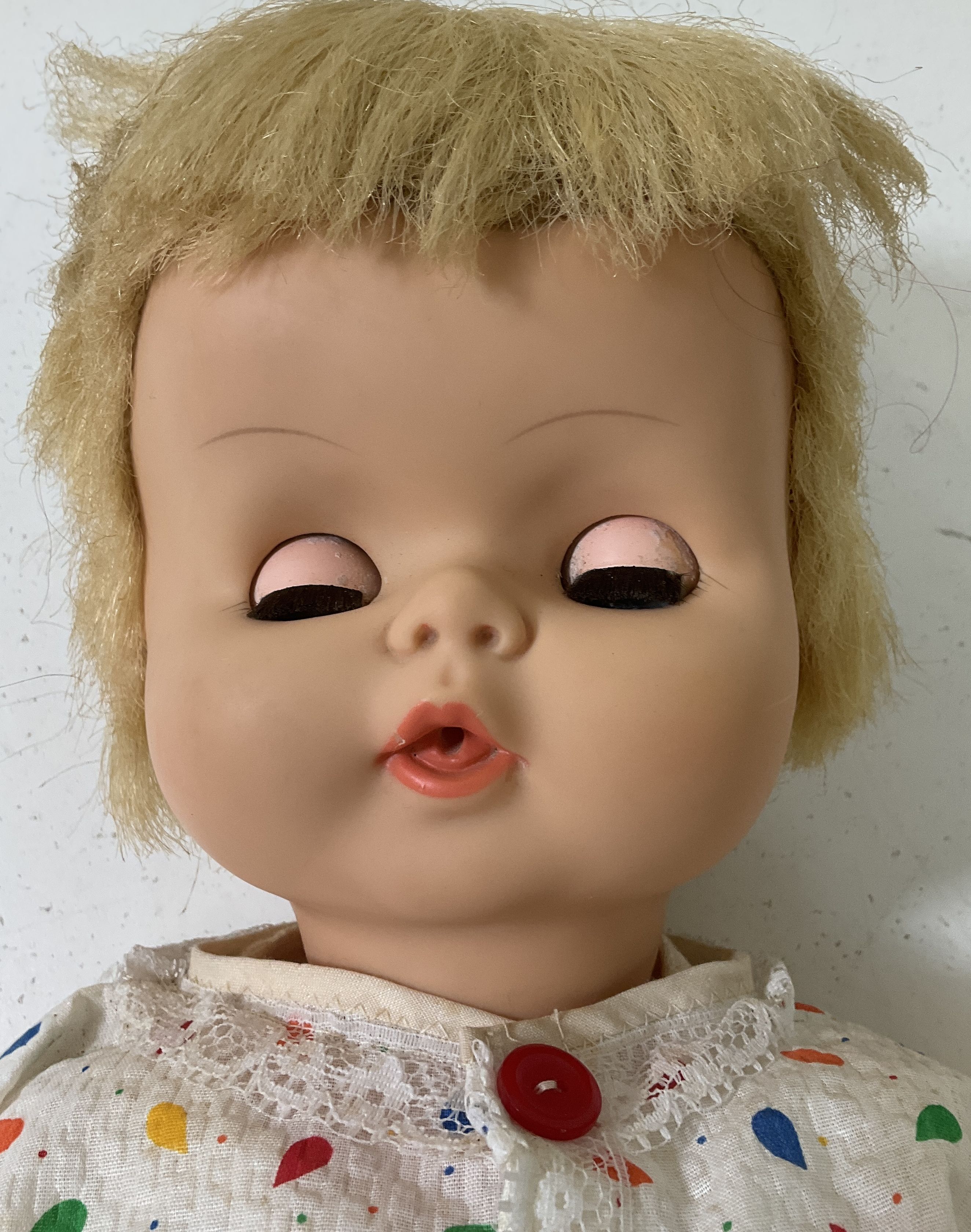 Vintage 1970s LVTF Doll & Unbranded Doll Lot 2 Sleep Eyes 24 in & 19 in
