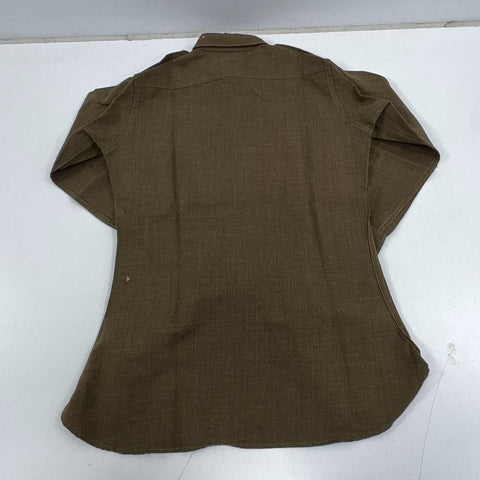 Vintage 50s US Army Heavy Wool Field Shirt Button Up Epaulets Made in USA Sz M