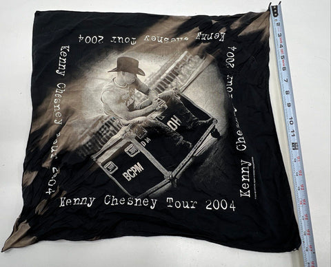 Vintage 2004 Kenny Chesney Tour Bandana Official Concert Merch Black