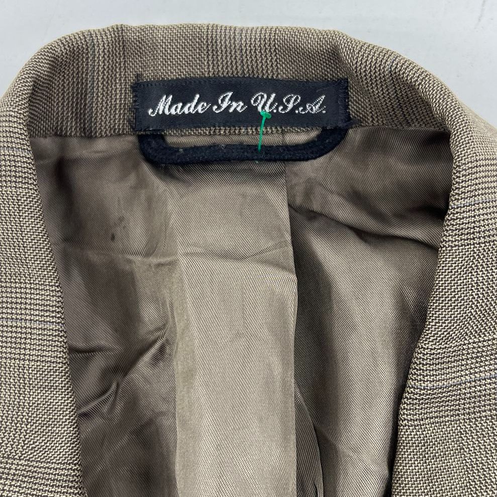 Vintage 90s Society Brand Gray Glen Plaid 2 Button Sport Coat Blazer USA Men's