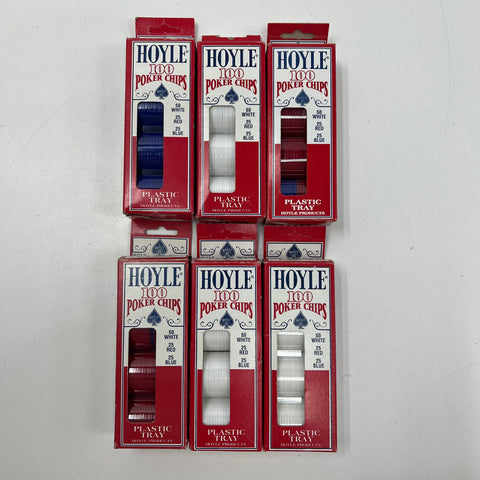 Vintage 1992 Hoyle Poker Chips Lot of 6 NOS 100 ct Boxes Made in USA