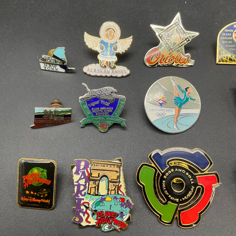 Vintage Lapel Pin Lot Disney Hard Rock Olympics NASCAR 31 Pieces