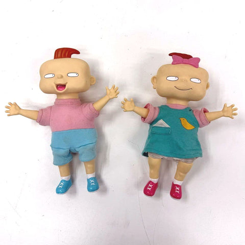 Vintage 1997 Rugrats Phil & Lil DeVille Doll Lot of 2 Viacom Plush Vinyl